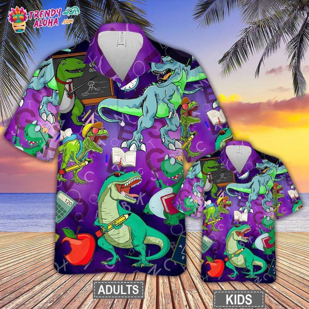 Dinosaur Funny Summer Hawaiian Shirt – Trendy Aloha