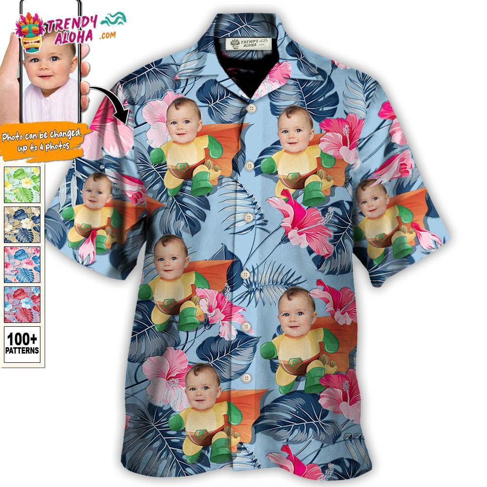 Dinosaur Funny Tropical Style Custom Photo – Hawaiian Shirt – Personalized Photo Gifts Hawaiian Shirt – Trendy Aloha