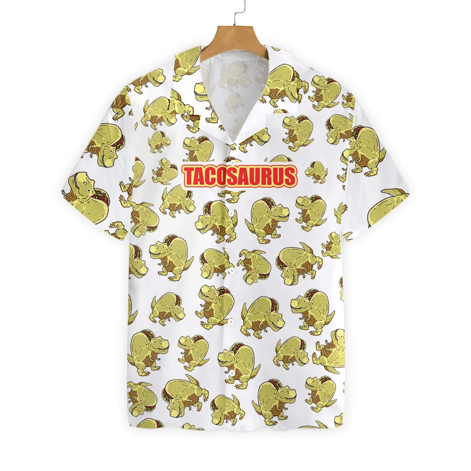Dinosaur Hawaii Shirt Adult Full Print Tacosaurus Trendy Hawaiian Shirt Dinosaur Aloha Shirt