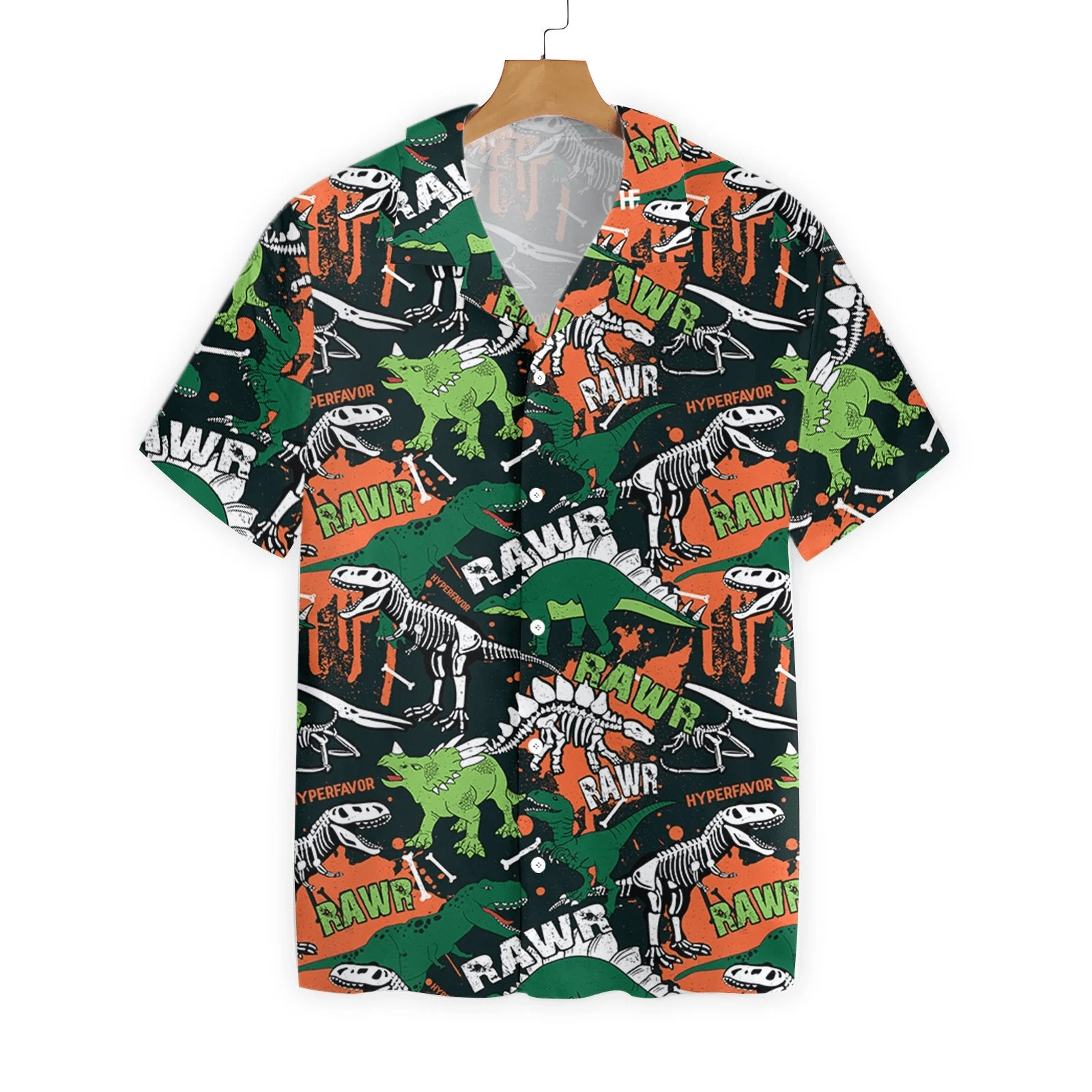 Dinosaur Hawaii Shirt Rawr Dinosaur Skeleton Hawaiian Shirt Dinosaur Aloha Shirt