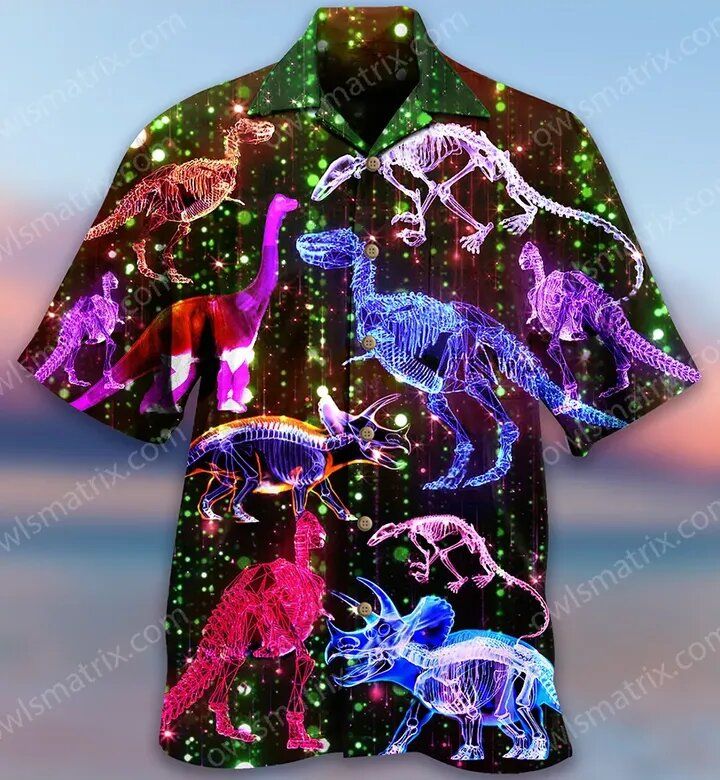 Dinosaur Hawiian Shirt Dinosaur The Sparkling X Ray Colorful Hawaii Aloha Shirt