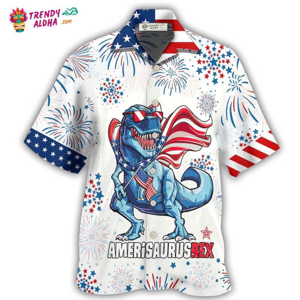Dinosaur Independence Day Dinosaurus Hawaiian Shirt – Trendy Aloha