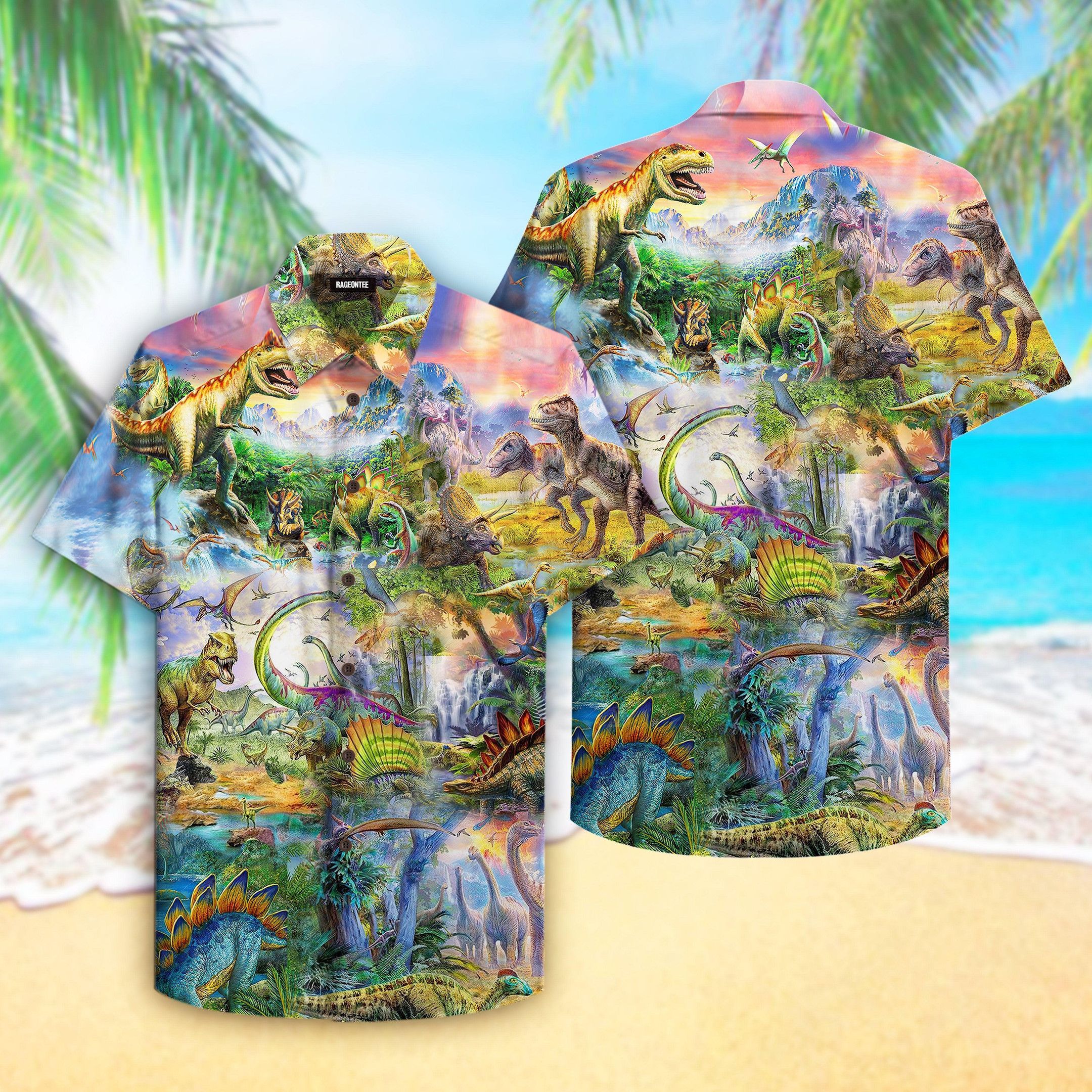 Dinosaur Island Trendy Hawaiian Shirt