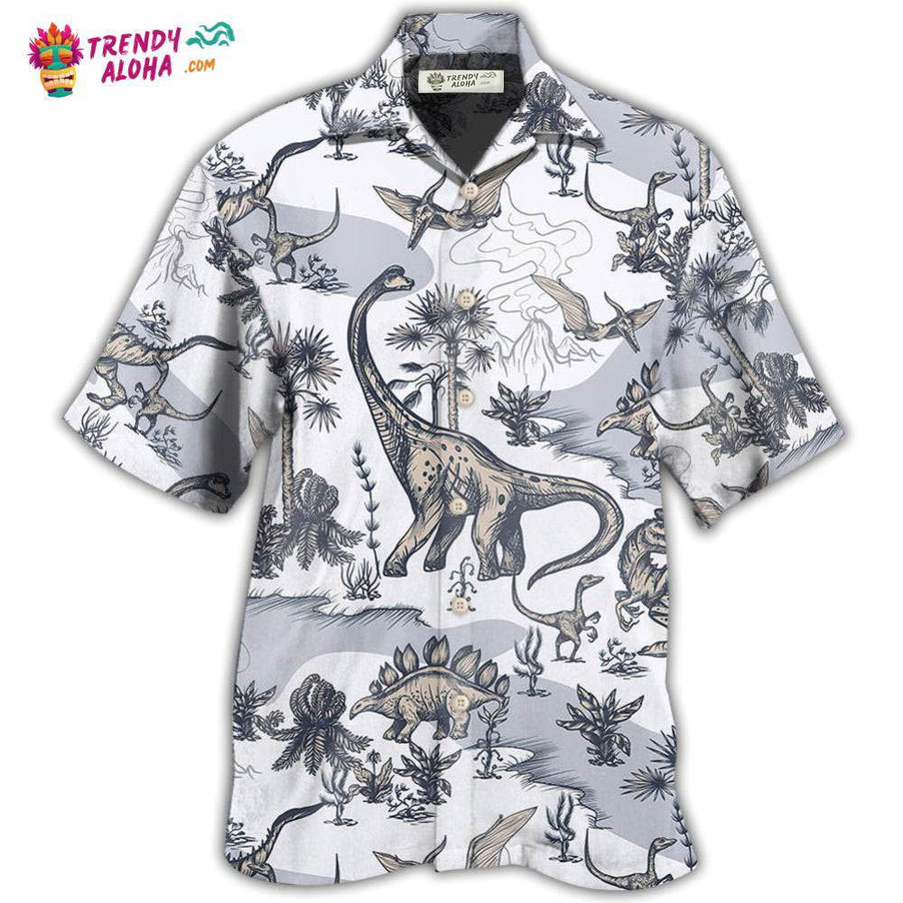 Dinosaur Jurassic Dinosaur Art Style Hawaiian Shirt – Trendy Aloha