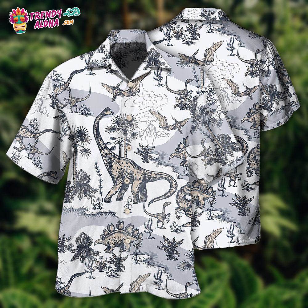 Dinosaur Jurassic Dinosaur Art Style Hawaiian Shirt – Trendy Aloha