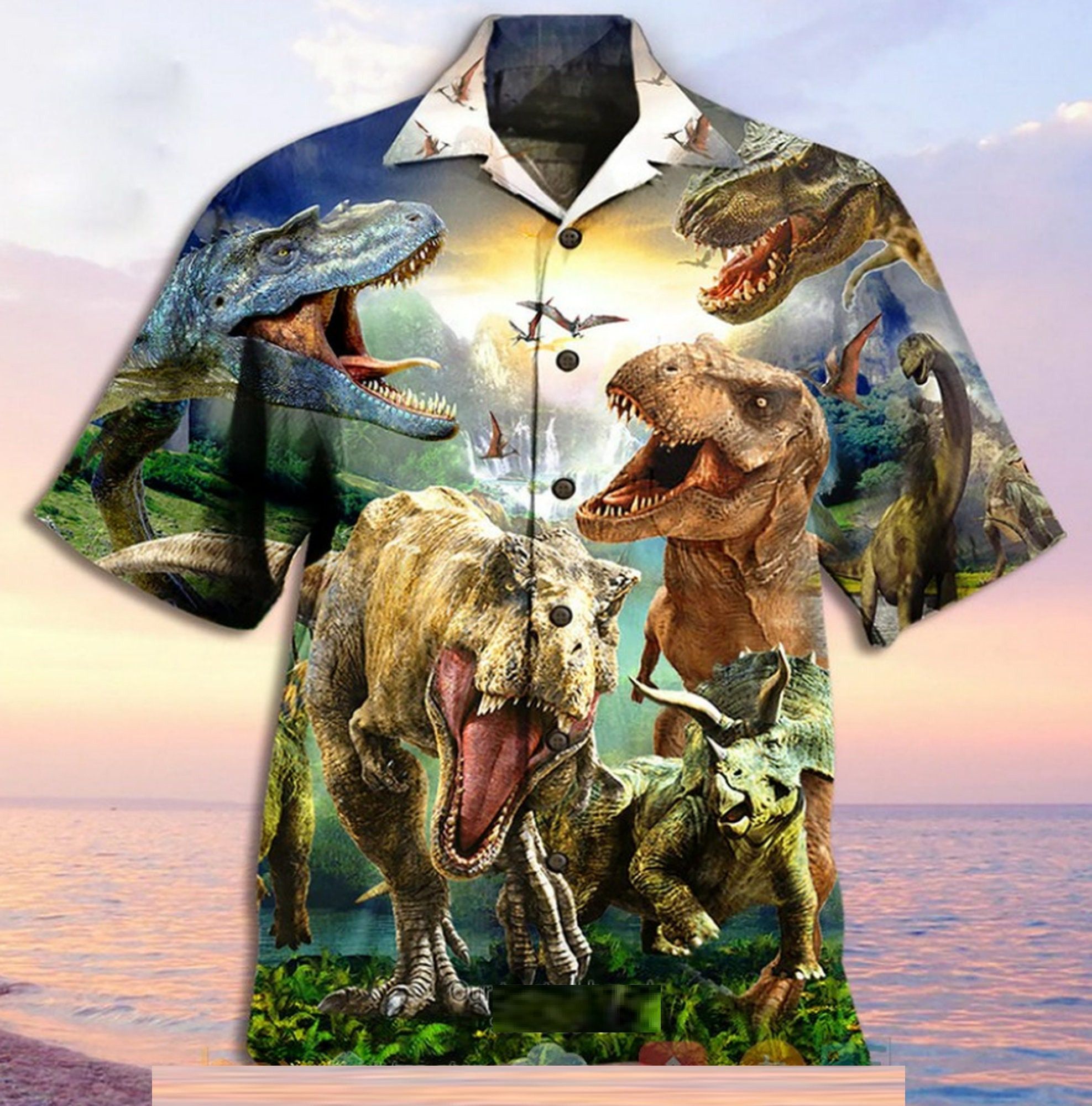 Dinosaur Lost In Jurassic Park Theme Trendy Hawaiian Shirt