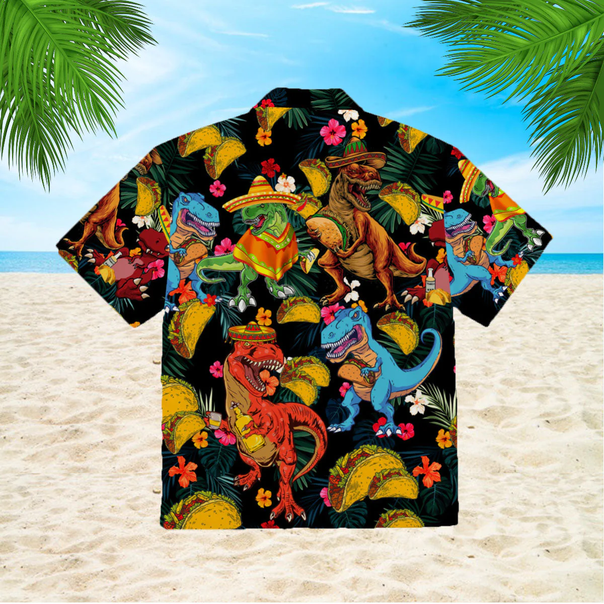 Dinosaur Love Tacos Trendy Hawaiian Shirt  Aloha Shirt