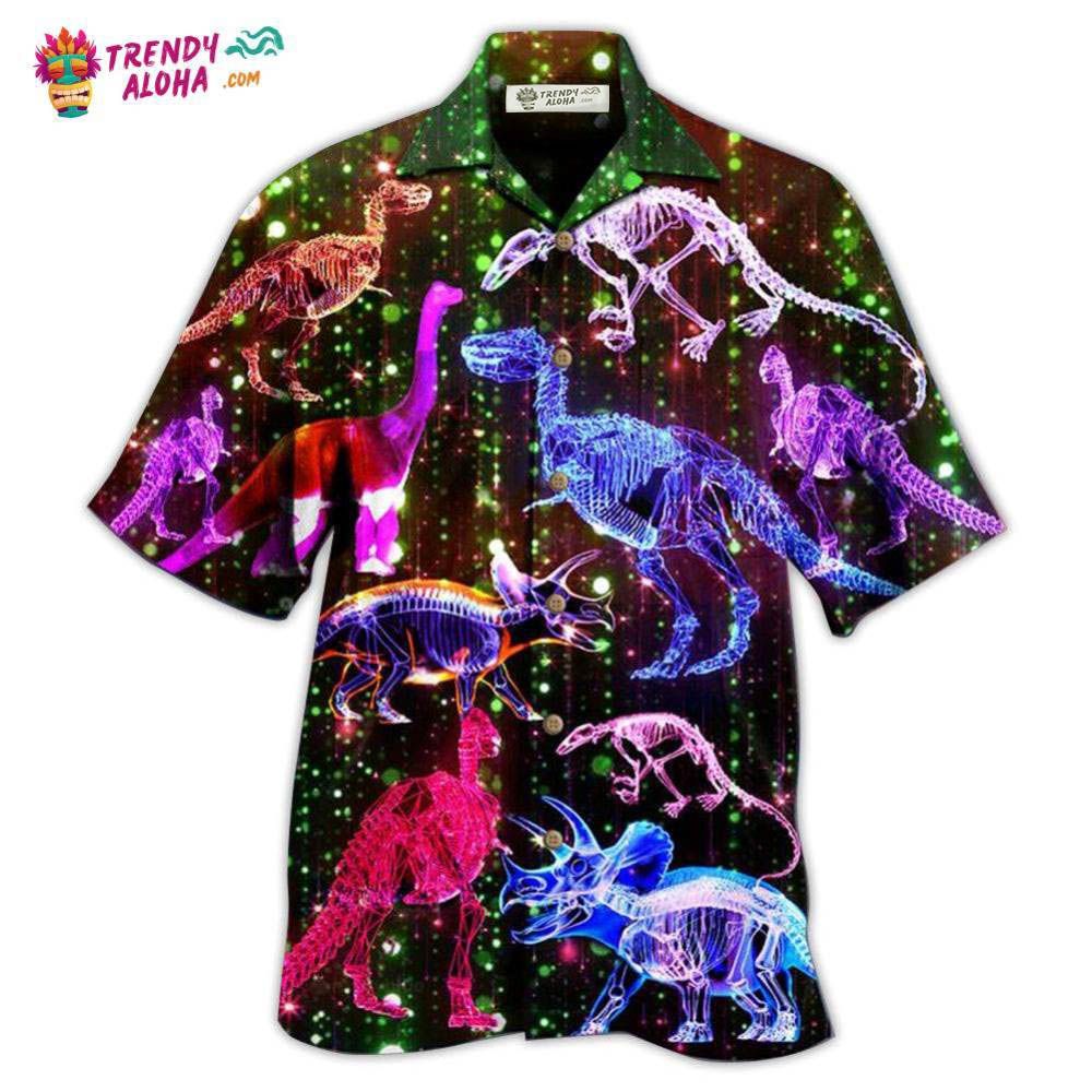 Dinosaur Neon The Sparkling X-Ray Hawaiian Shirt – Trendy Aloha