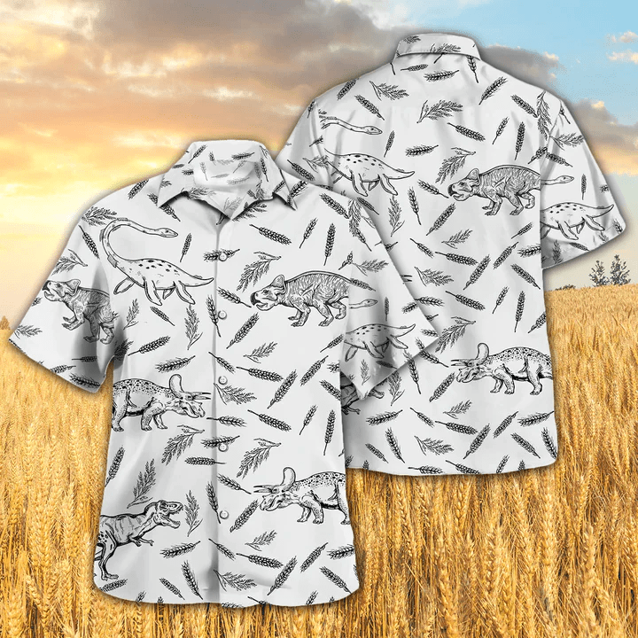 Dinosaur Pattern Trendy Hawaiian Shirt, Dinosaurs Shirt, Dinosaurs Trendy Hawaiian Shirt For Women