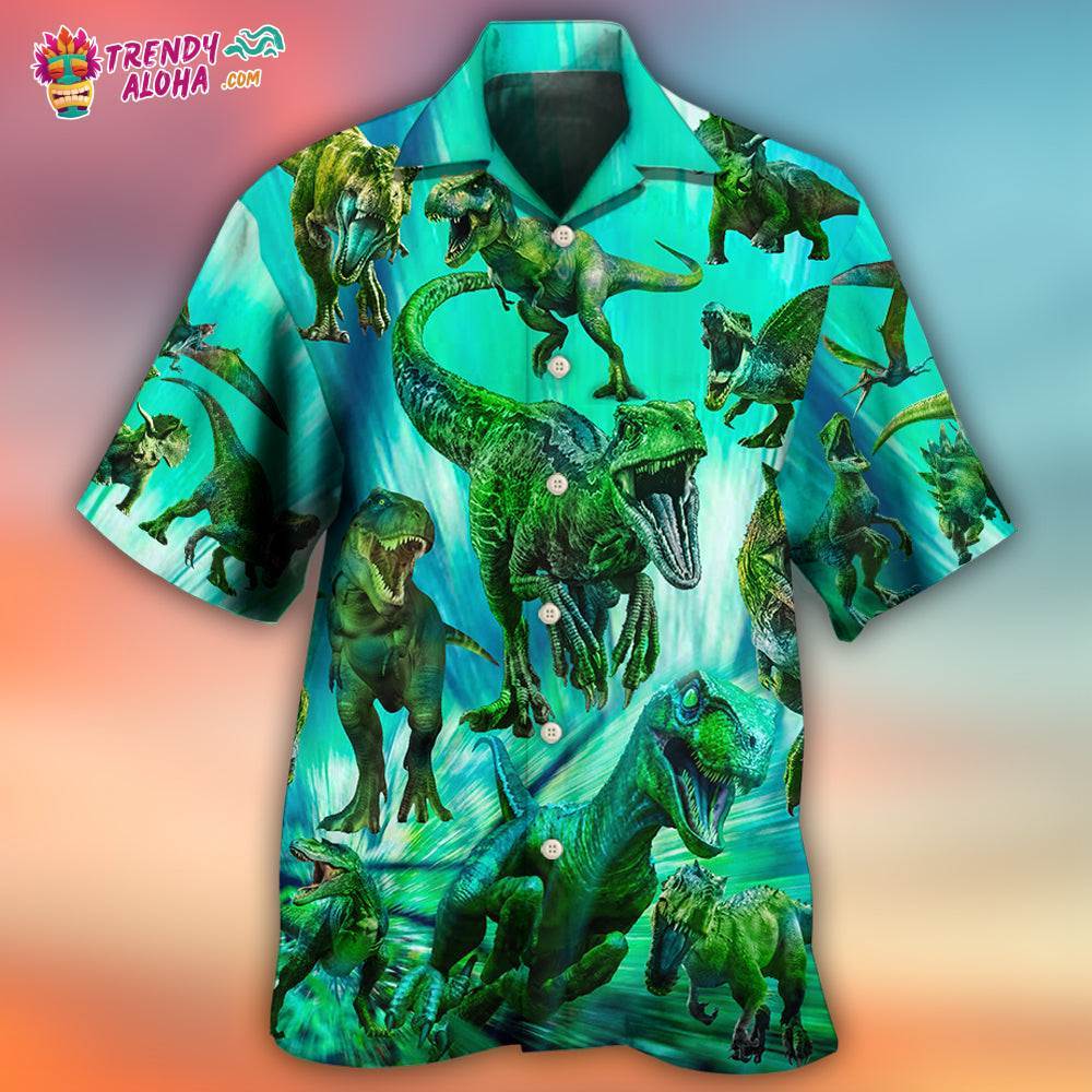 Dinosaur Running Cool Style Hawaiian Shirt – Trendy Aloha