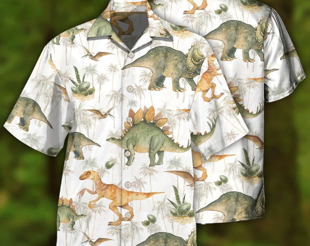 Dinosaur Strong Big Tropical Style – Trendy Hawaiian Shirt, Hawaii Shirt Party Summer, Tropical Beach Shirt Button Down Shirt, Beach Party Gifts.