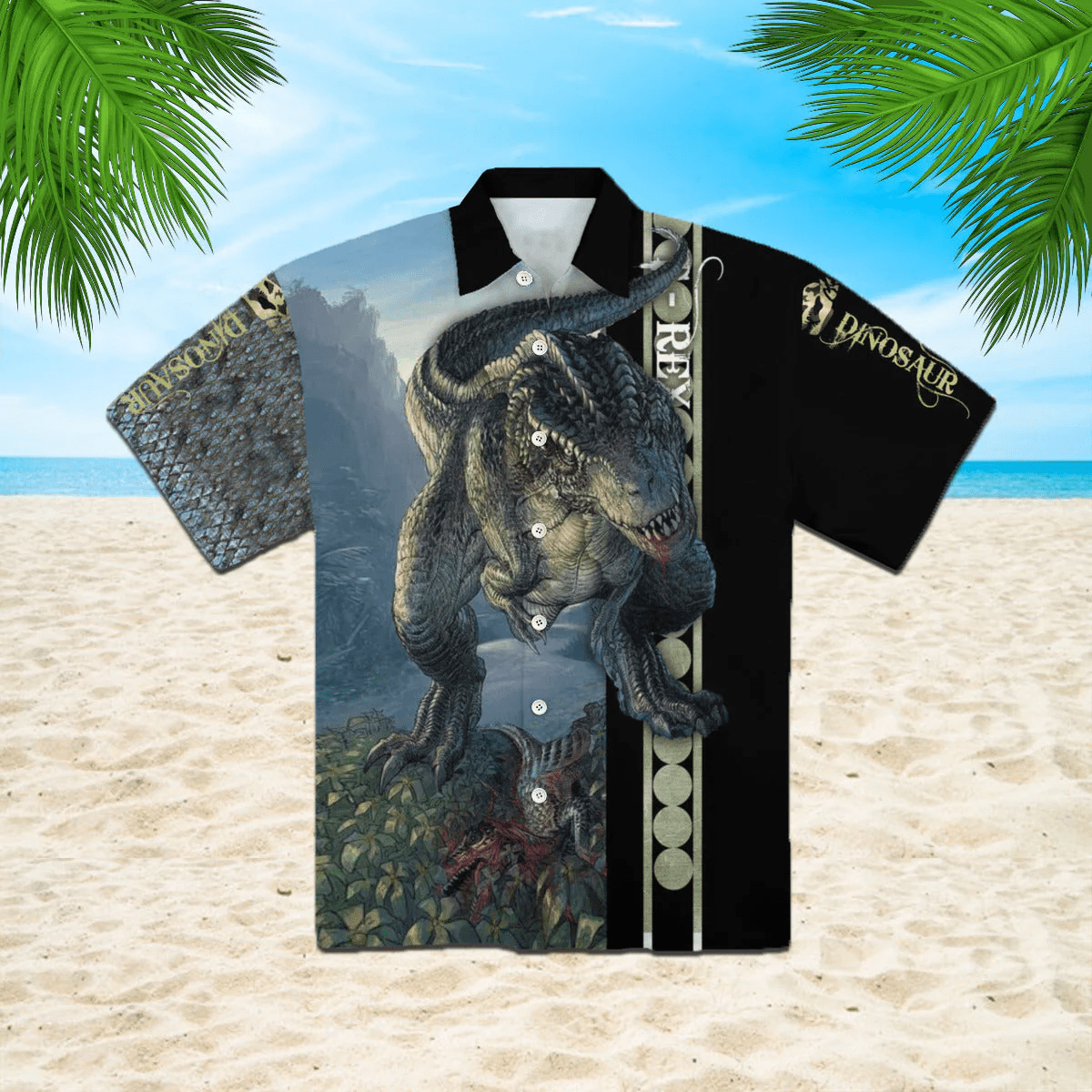 Dinosaur T-Rex Aloha Hawaiian Shirts Aloha Shirt