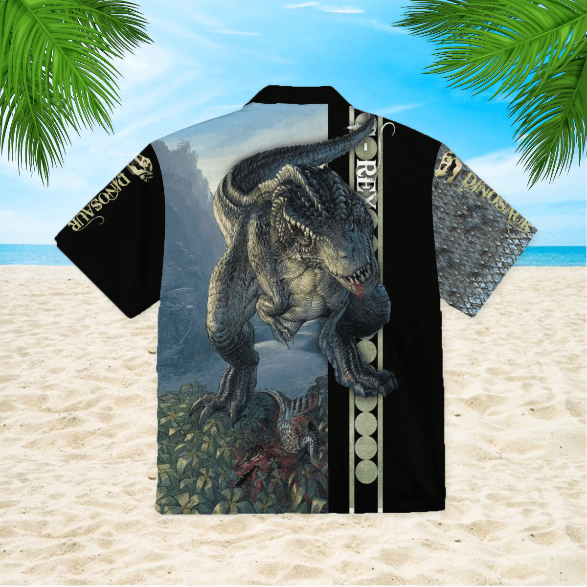 Dinosaur T-Rex Aloha Trendy Hawaiian Shirts  Aloha Shirt