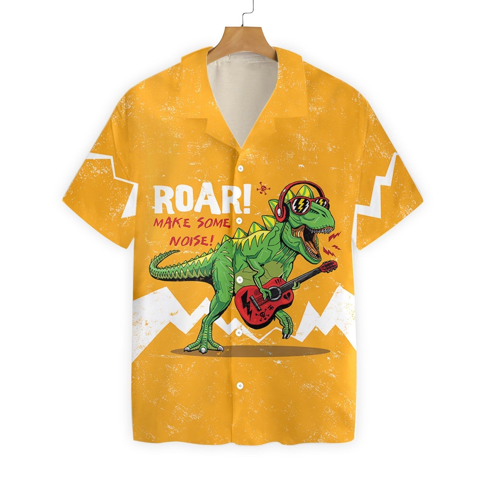 Dinosaur T-Rex Hawaii Shirt Roar Make Some Noise T-Rex Hawaiian Shirt
