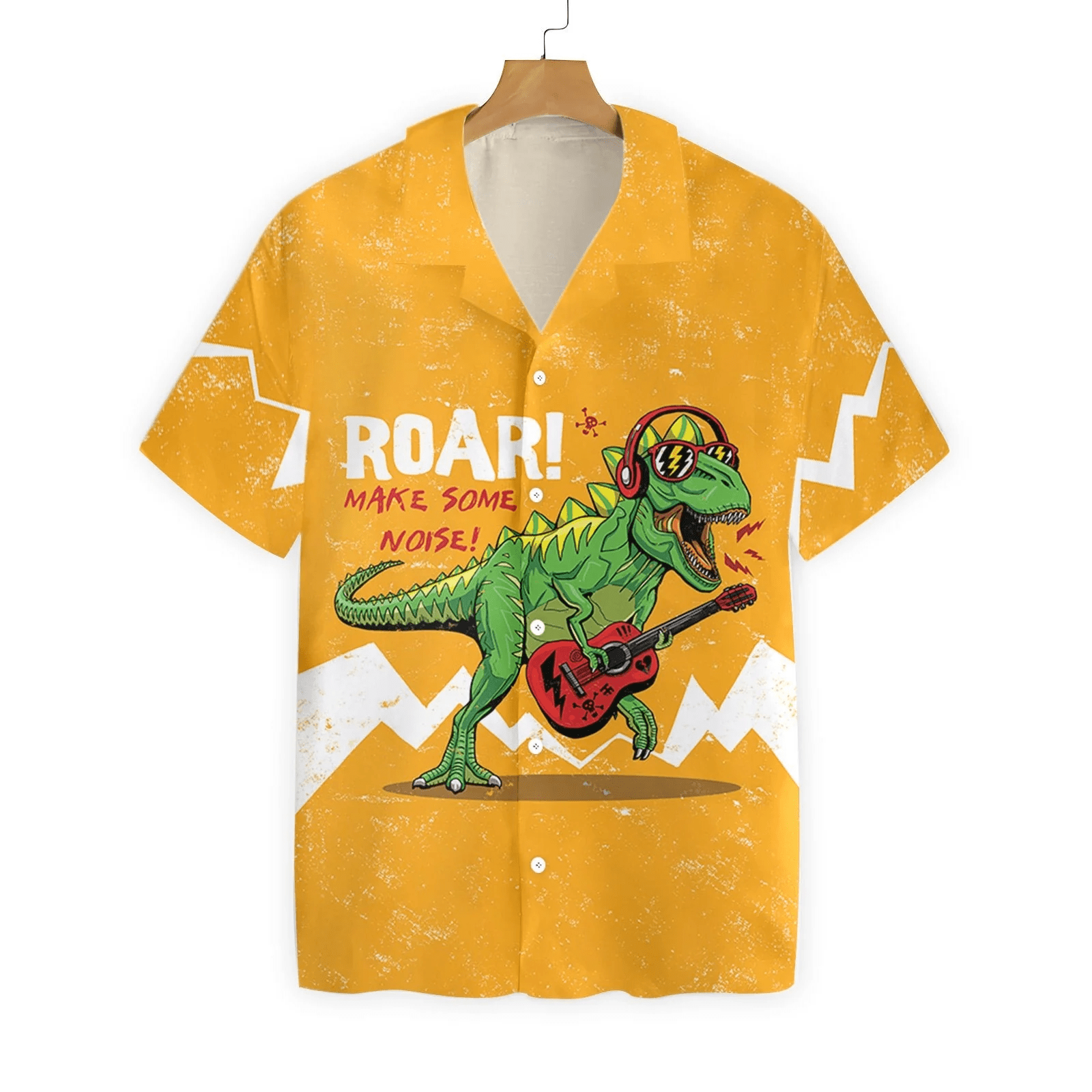 Dinosaur T-Rex Hawaii Shirt Roar Make Some Noise T-Rex Trendy Hawaiian Shirt Dinosaur Aloha Shirt