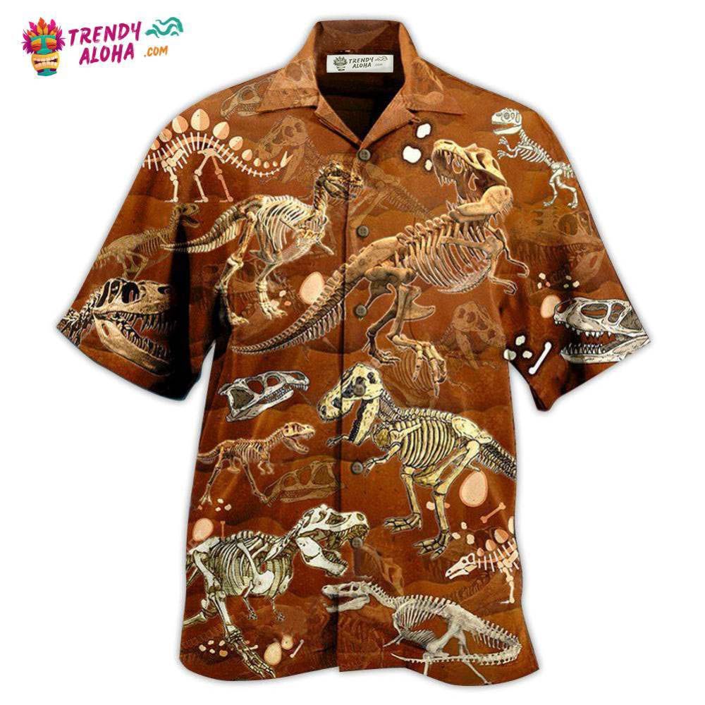 Dinosaur T-Rex Skull Vintage Hawaiian Shirt – Trendy Aloha