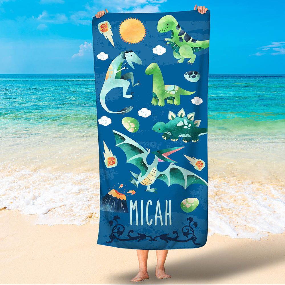 Dinosaur Theme Personalized Lovely Summer Beach Towels Fun Design