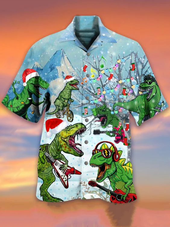 Dinosaur Trendy Hawaiian Shirt