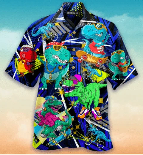 Dinosaur Trendy Hawaiian Shirt