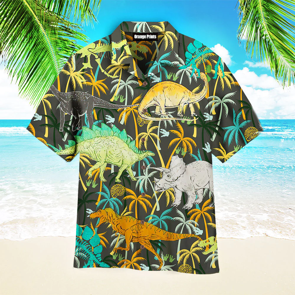 Dinosaur Trendy Hawaiian Shirt  Aloha Shirt