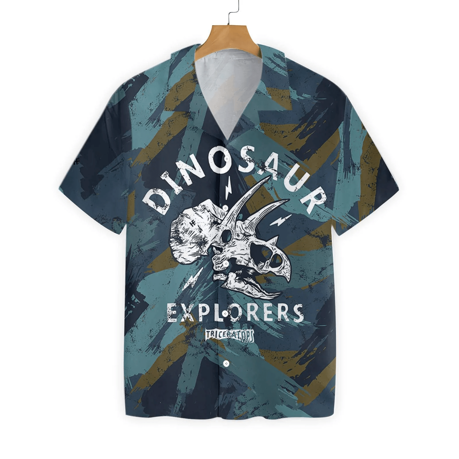 Dinosaur Triceratops Hawaii Shirt Explore Triceratops Skeleton Hawaiian Shirt Dinosaur Aloha Shirt