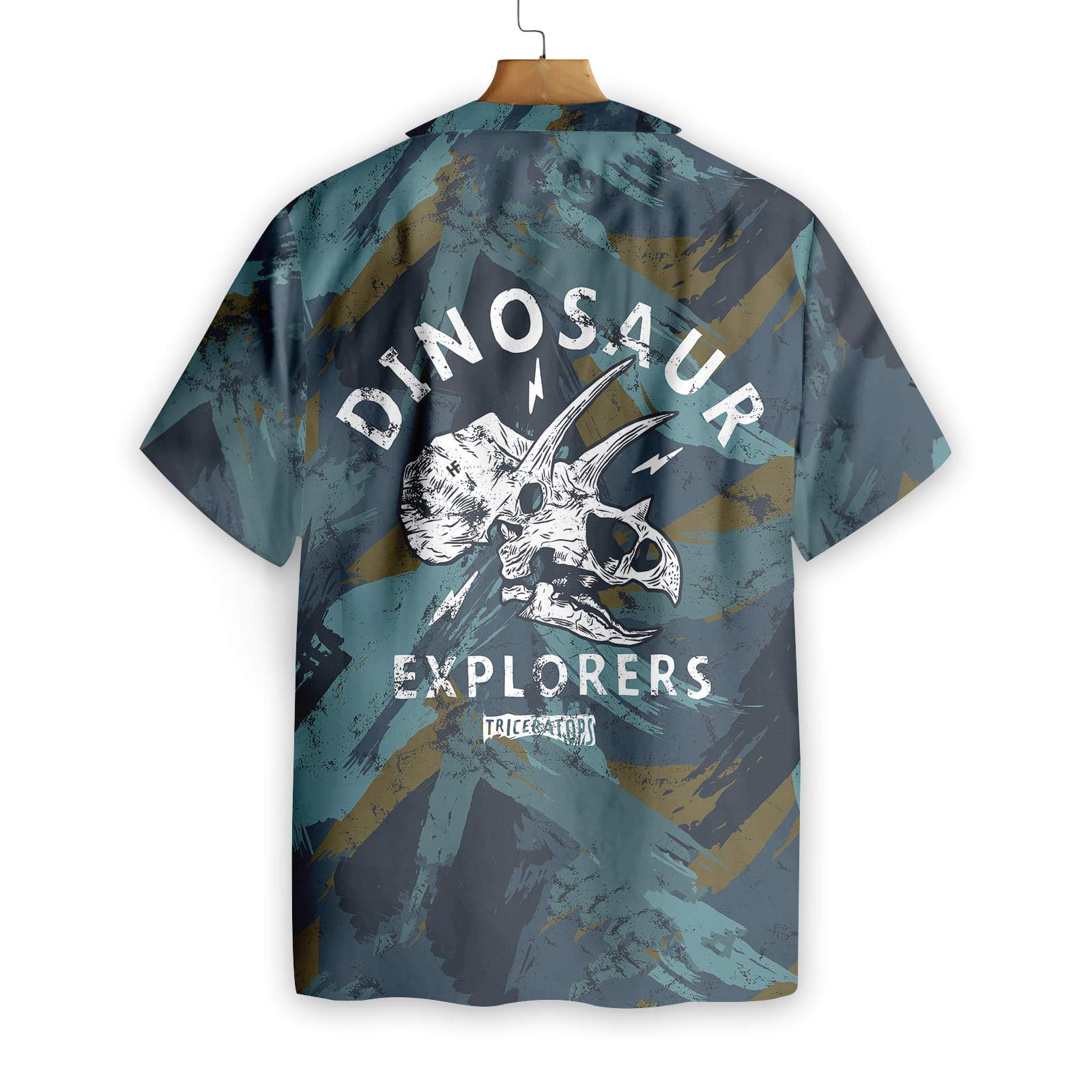 Dinosaur Triceratops Hawaii Shirt Explore Triceratops Skeleton Hawaiin Aloha Shirt