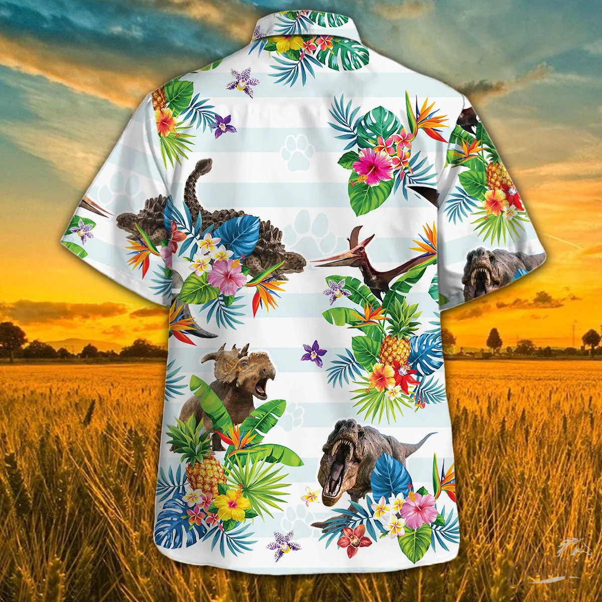 Dinosaur Tropical Flower Trendy Hawaiian Shirt Summer Gifts