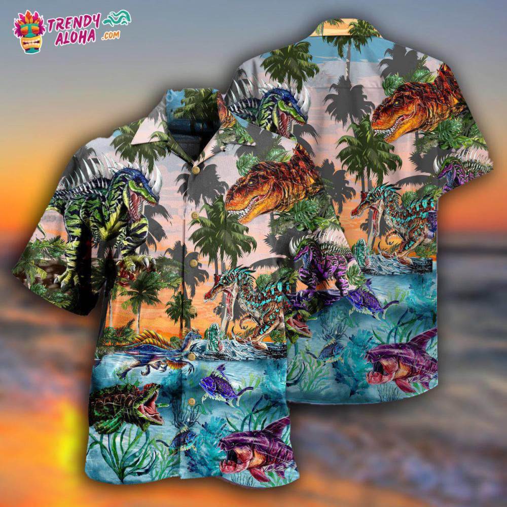 Dinosaur World Developmental Story Hawaiian Shirt – Trendy Aloha