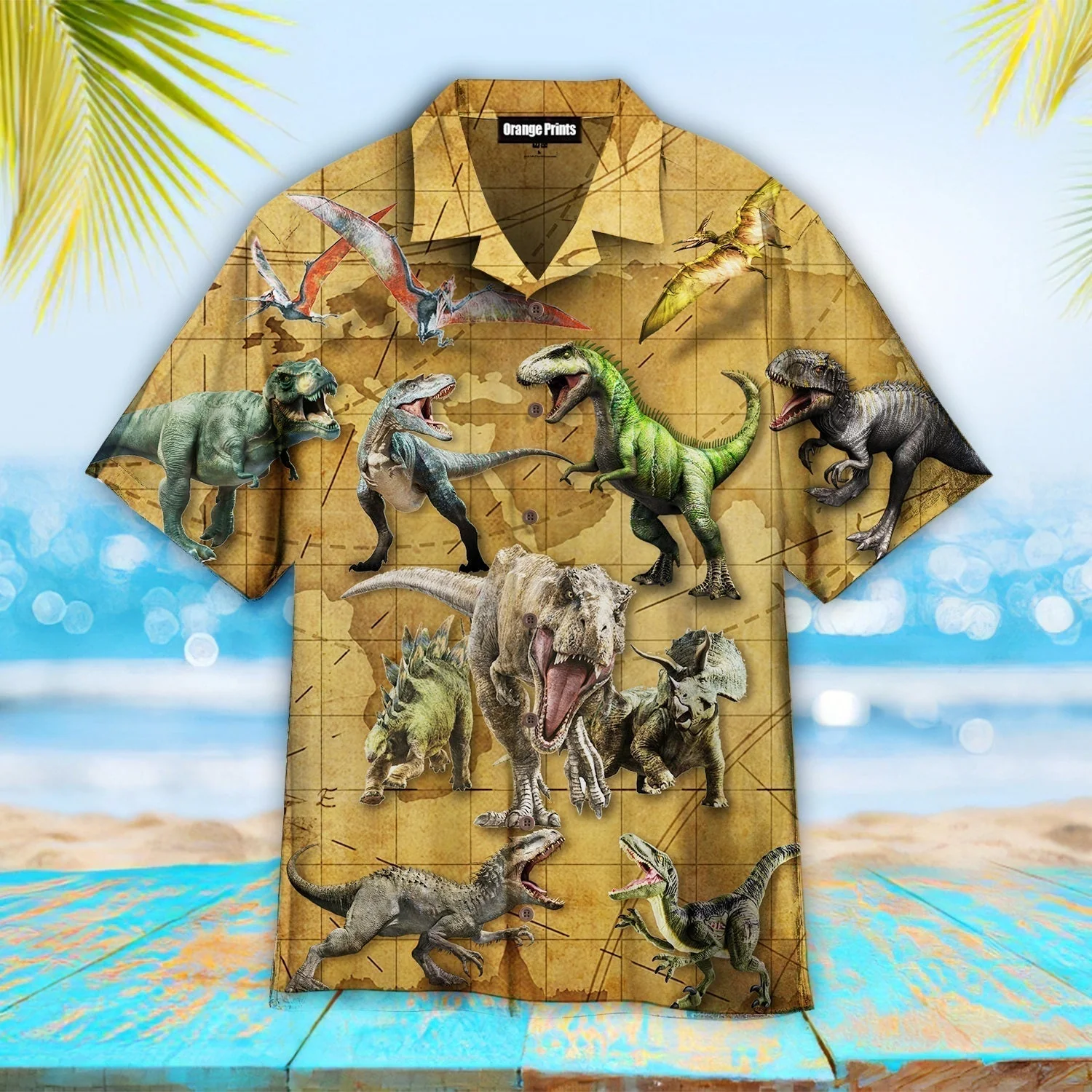 Dinosaurs Map Lover Aloha Hawaiian Shirts Aloha Shirt