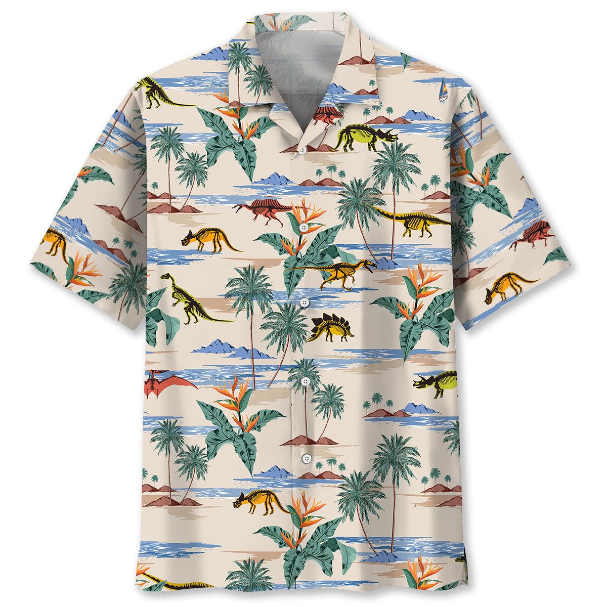 Dinosaurs Men’s Trendy Hawaiian Shirt