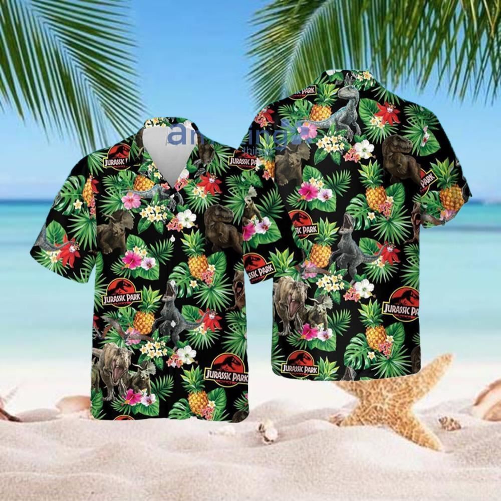 Dinosaurs Pineapple Tropical Flower Summer Jurassic Park Hawaiian Shirt