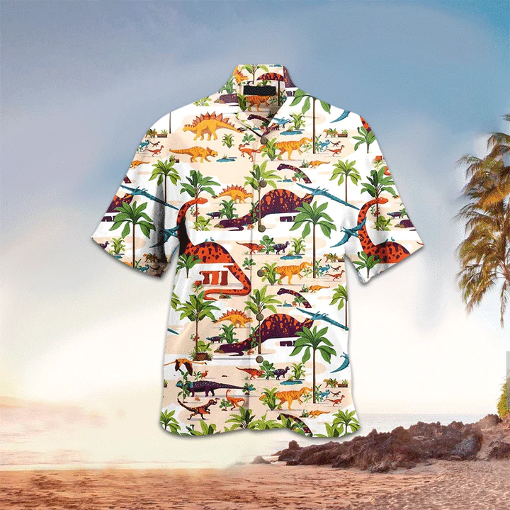 Dinosaurs Terrier Aloha Hawaii Shirt, Perfect Trendy Hawaiian Shirt For Dinosaurs Lover