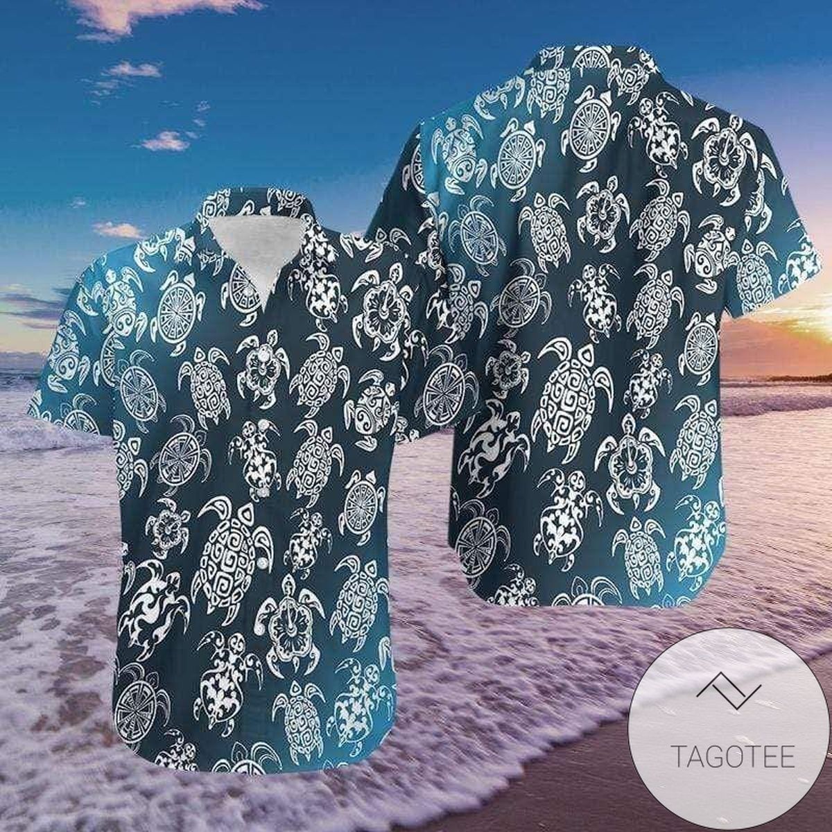 Discover Cool Blue Sea Turtle Honu Hawaiian Shirts