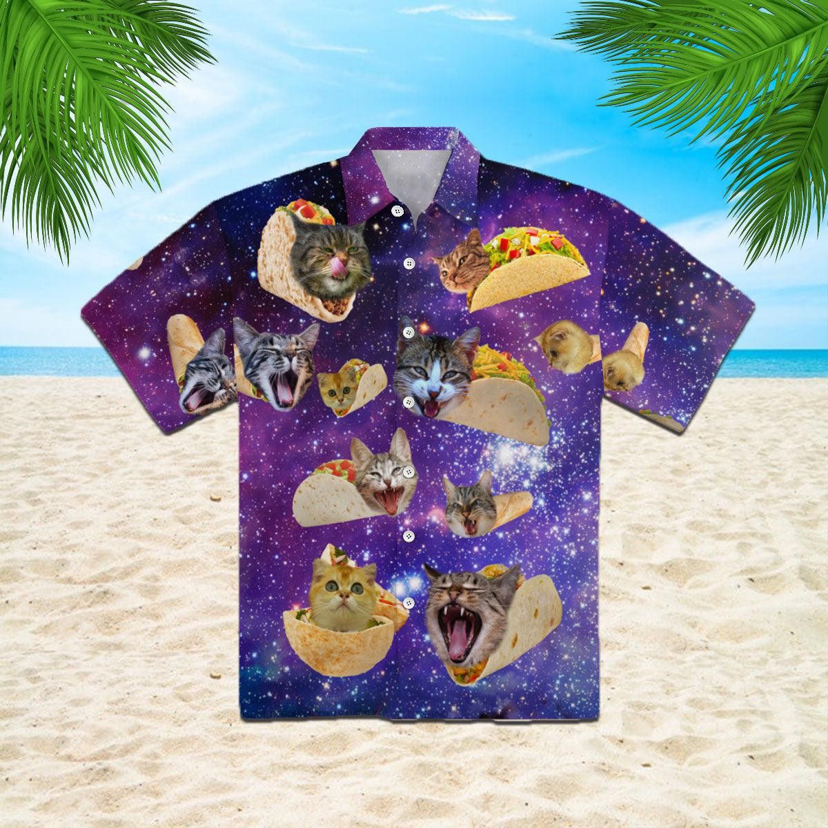 Discover Cool Galaxy Taco Cat Funny Trendy Hawaiian Shirt