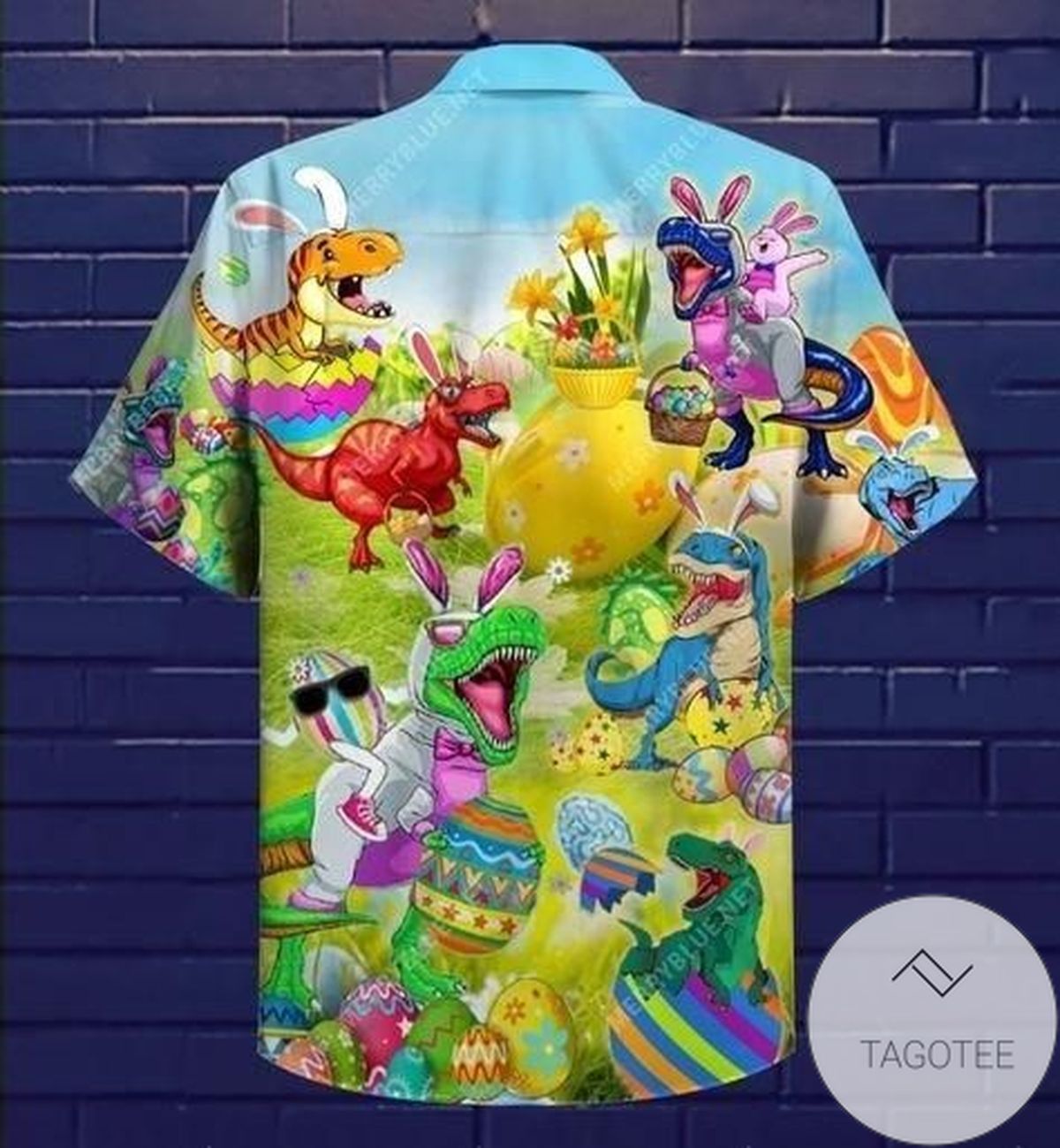 Discover Cool Hawaiian Shirts Happy Easter T-rexes Wanna Joint Eggs Hunting