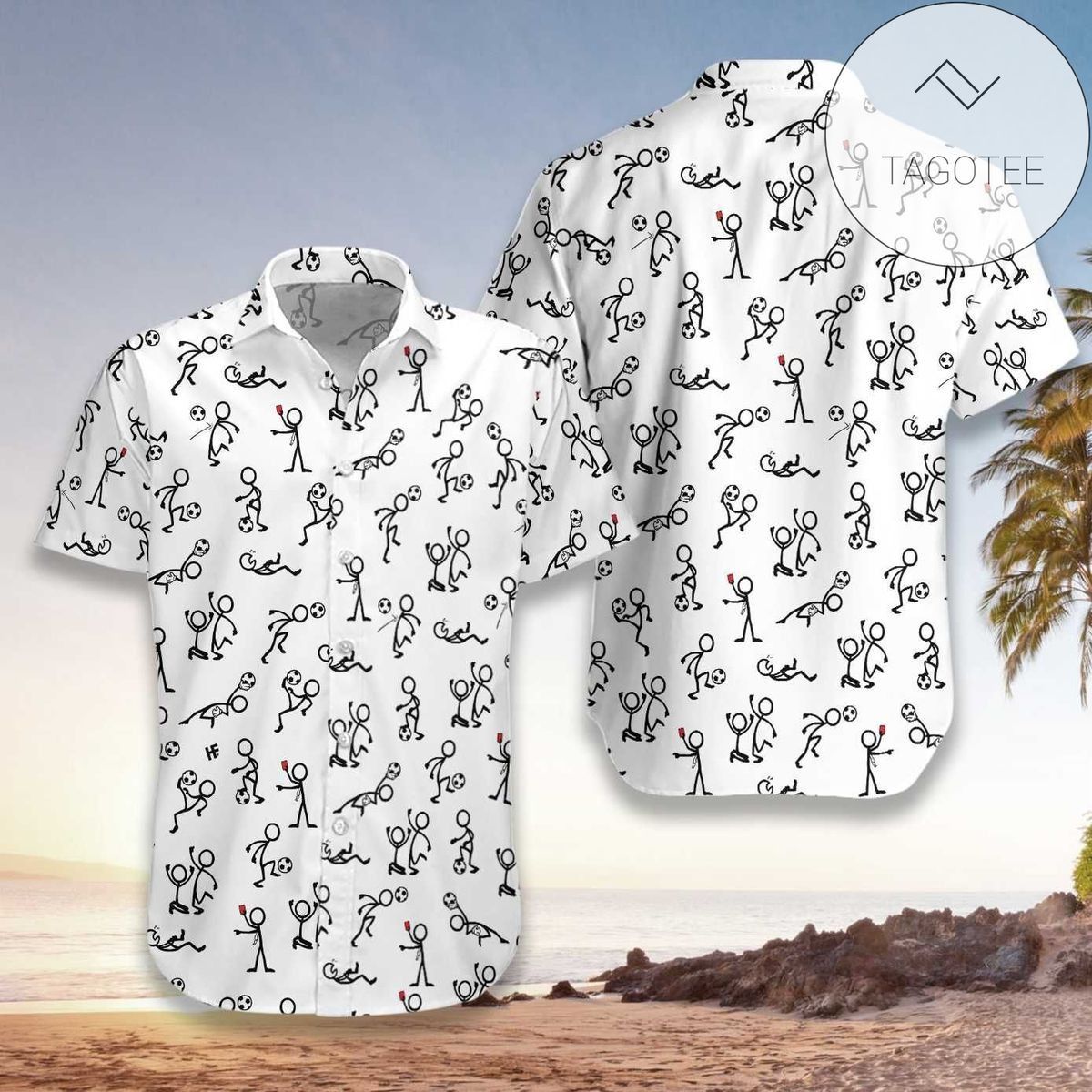 Discover Cool Hawaiian Shirts Stickfigures Playing Soccer