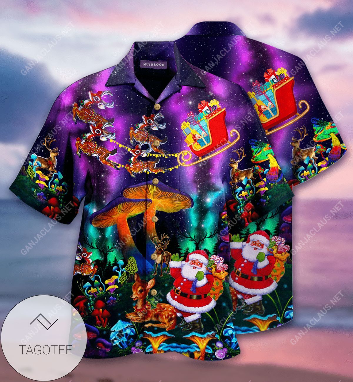 Discover Cool Mushroom Santa Claws Funny Hawaiian Shirts