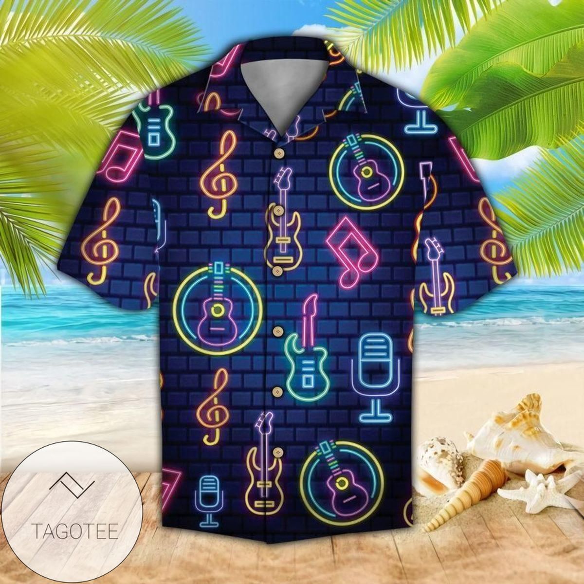 Discover Cool Neon Light Guitar So Cool Hawaiian Shirts