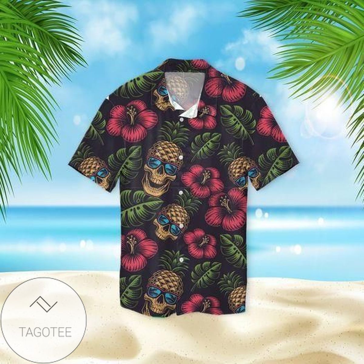 Discover Cool Pineapple Skull Hibiscus Hawaiian Shirts