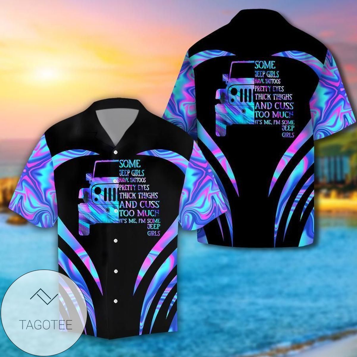 Discover Cool Some Jeep Girls Have Tattoo Black Unisex Hawaiian Shirts
