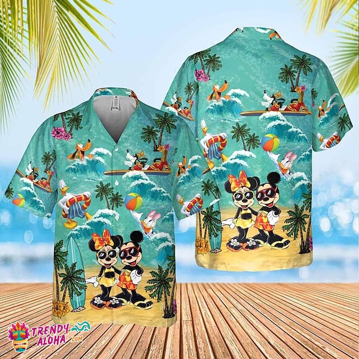 Disney Caribbean Pirate Life Mickey Friends Hawaiian Holiday Shirt
