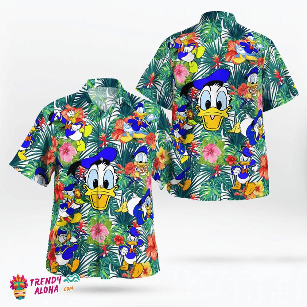Disney Donald Duck Flower Summer Holiday Family Aloha Hawaiian Beach Shirt