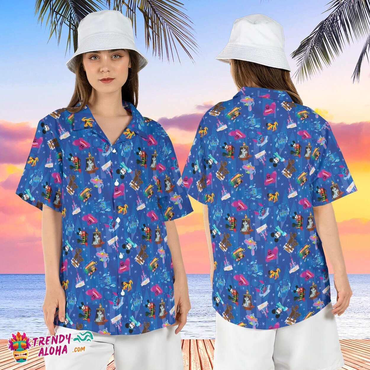 Disney Parks Animal Kingdom Tropical Friends Summer Aloha Shirt