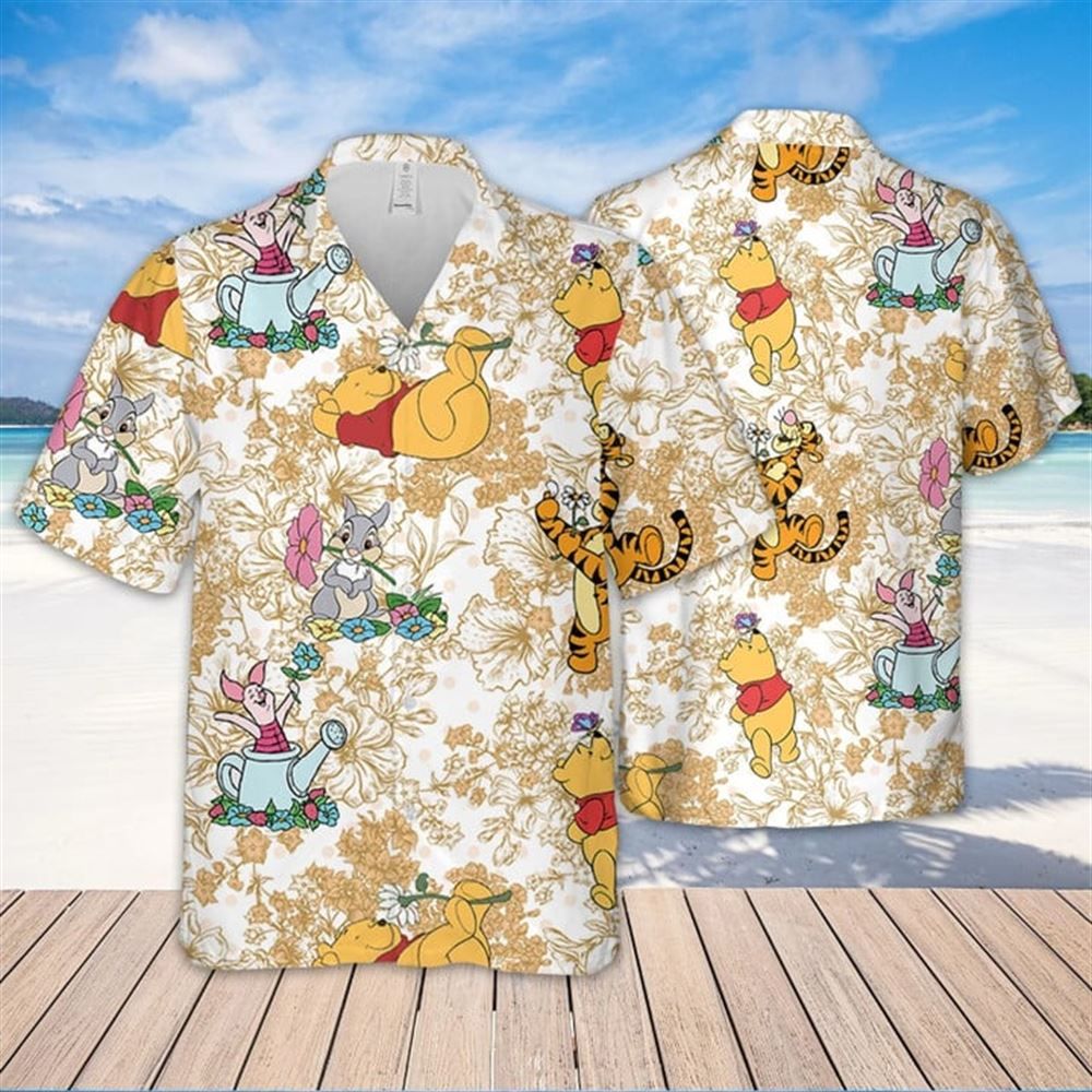 Disney Pooh Hawaiian Shirt with Winnie the Pooh Theme Disney Pooh Hawaiian Shirt with Winnie the Pooh Theme