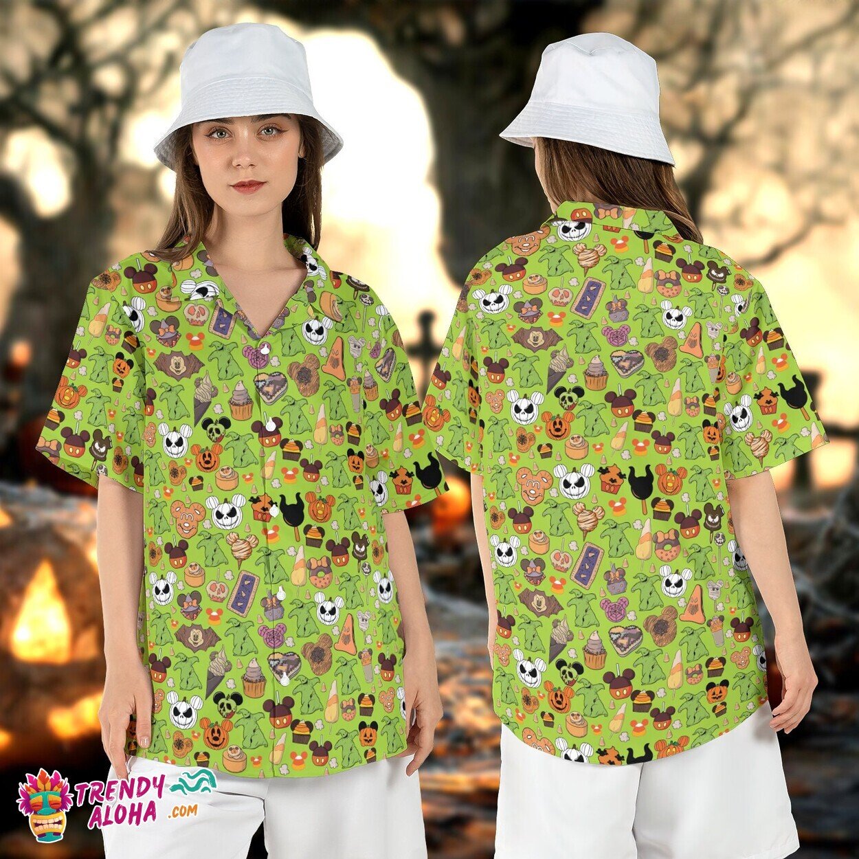 Disneyland Halloween Snacks Mickey Villains Party Aloha Tee