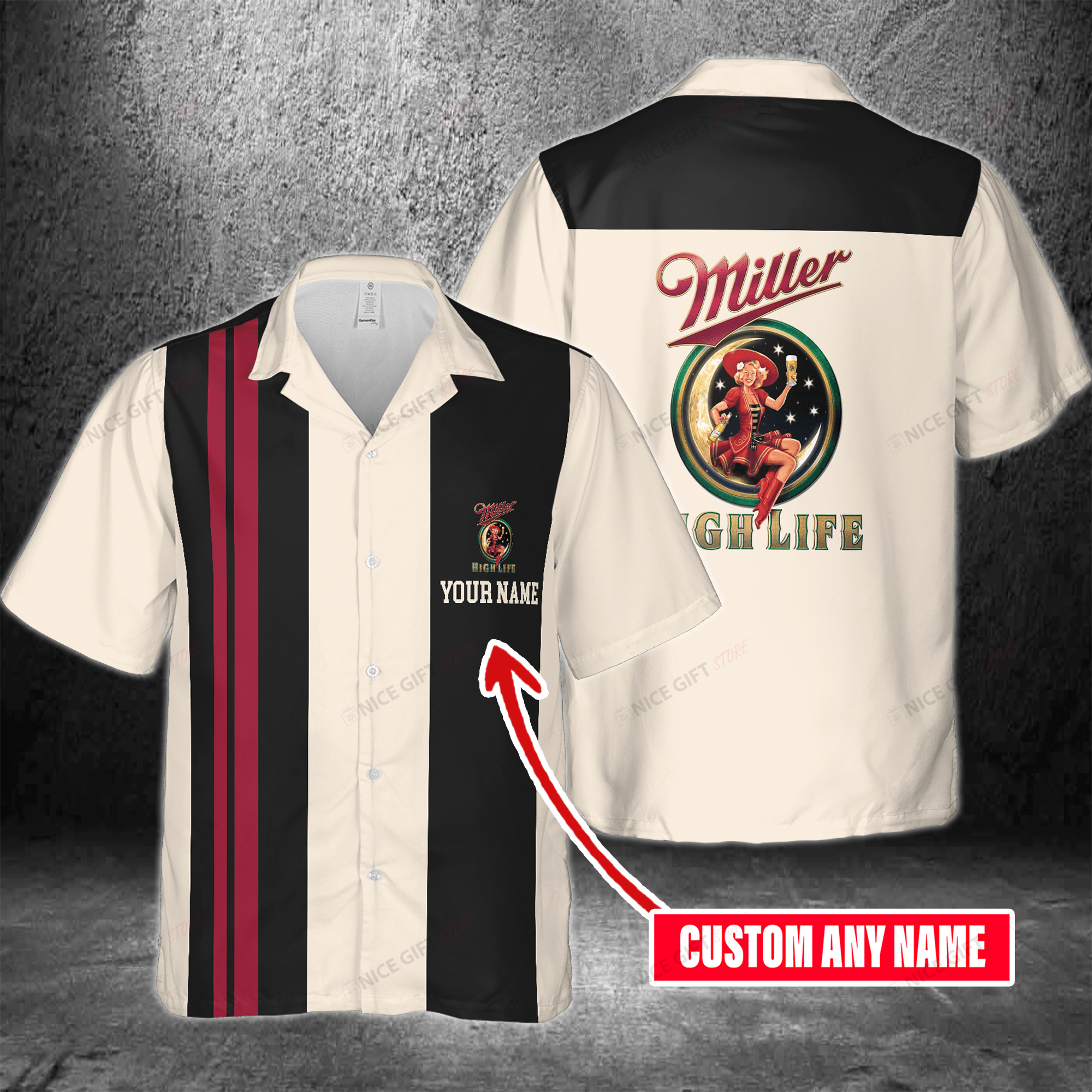 Distinct Miller High Life Edition Tropical Hawaiian Shirt