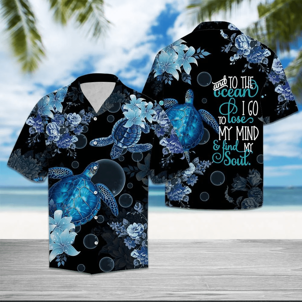 Dive Deep with Turtle Ocean Themed Hawaiian Shirt