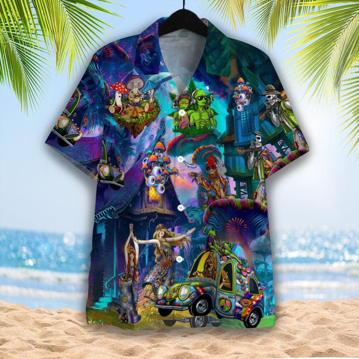 Dive into Colors with Vibrant Hippie Hawaiian Ensemble