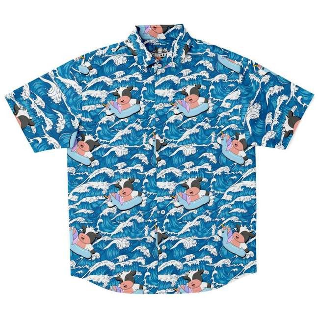 Dive into Summer with a Tropical 3D Cow Hawaiian Shirt