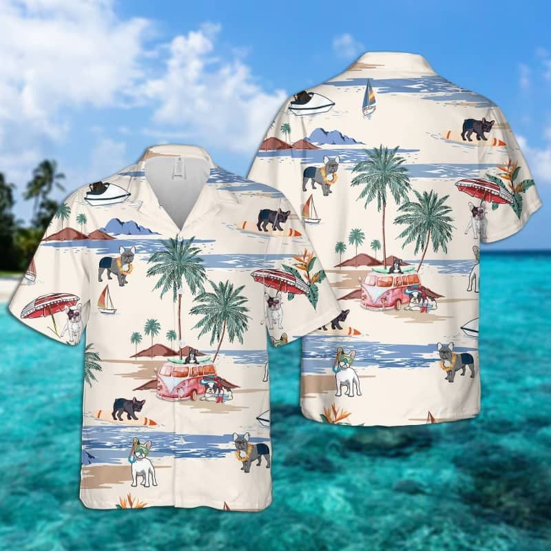 Dive into Summer with French Bulldog Beach Hawaiian Shirt